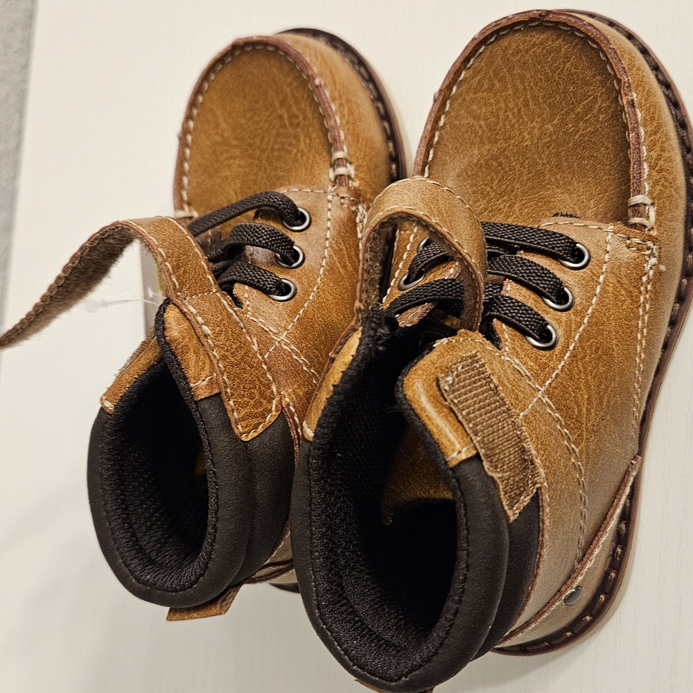Jumping Beans Brown and Black Boots with Rugged Design